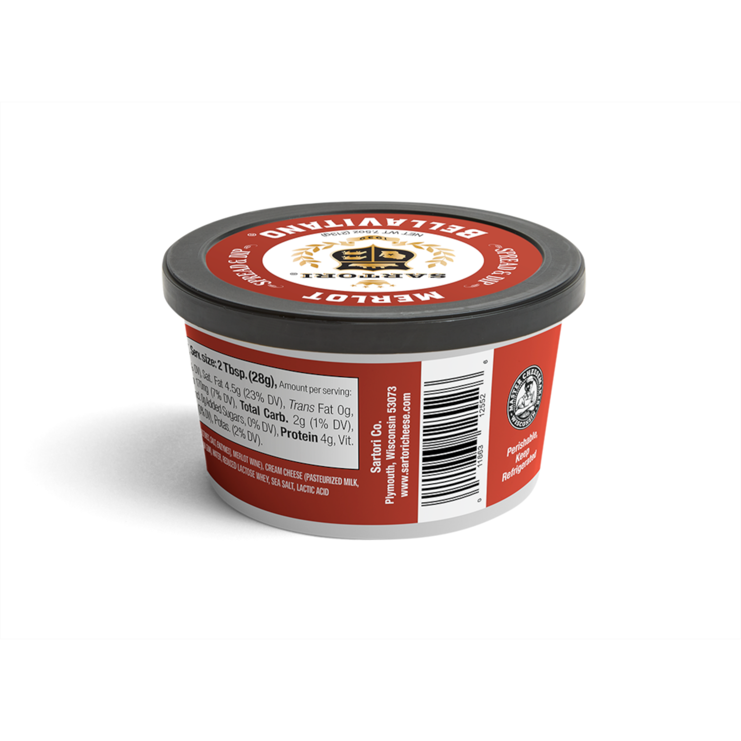 slide 2 of 3, Sartori Spread & Dip, Merlot, 7.5 oz