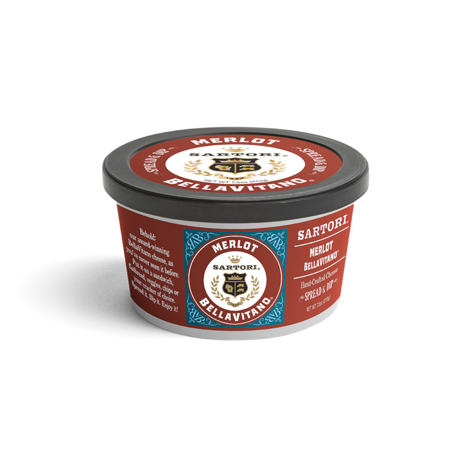 slide 1 of 3, Sartori Spread & Dip, Merlot, 7.5 oz
