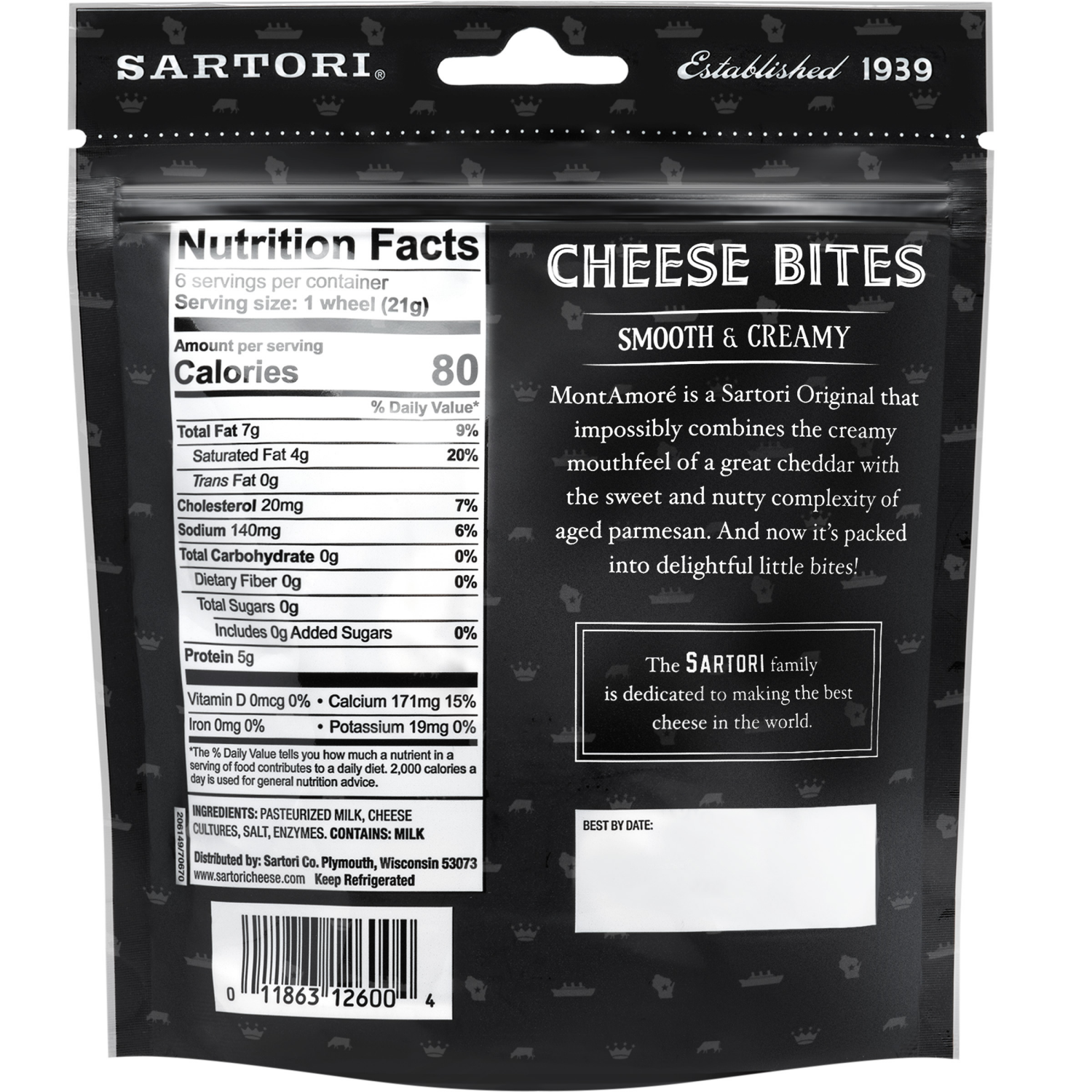slide 2 of 3, Sartori MontAmore Cheddar Cheese Bites, 6 ct