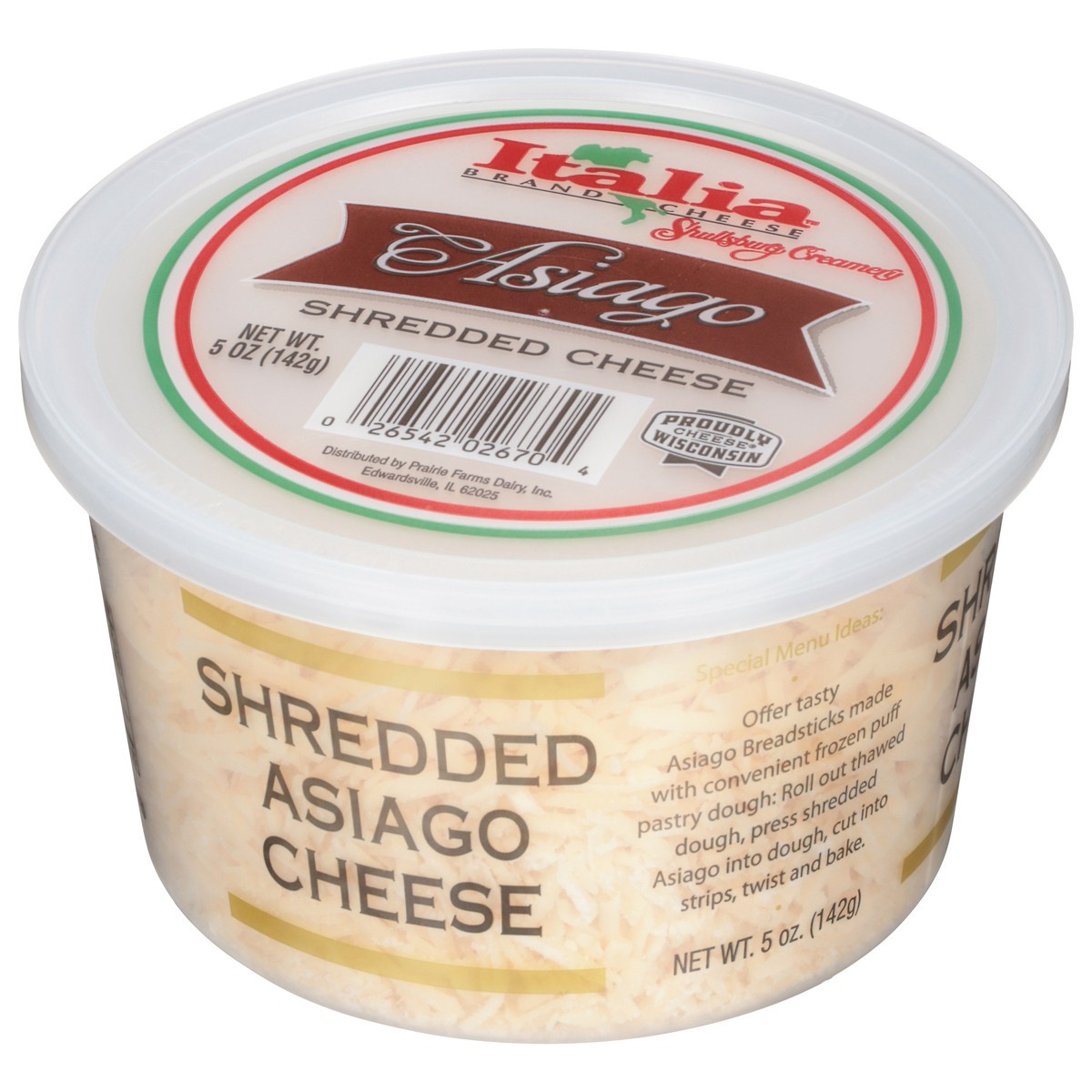 slide 8 of 9, Italia Brand Cheese Shullsburg Creamery Shredded Asiago Cheese 5 oz, 5 oz