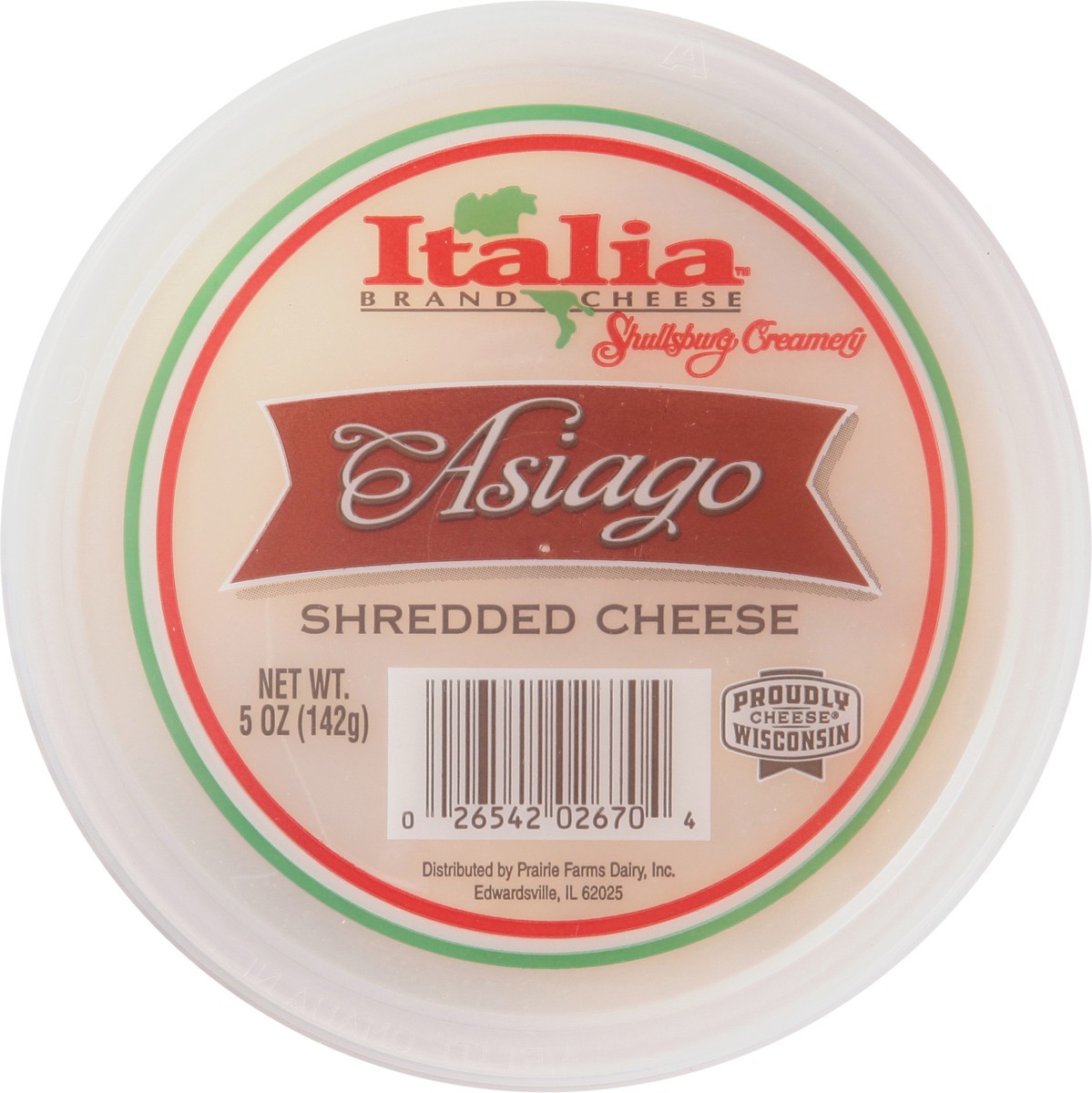 slide 4 of 9, Italia Brand Cheese Shullsburg Creamery Shredded Asiago Cheese 5 oz, 5 oz