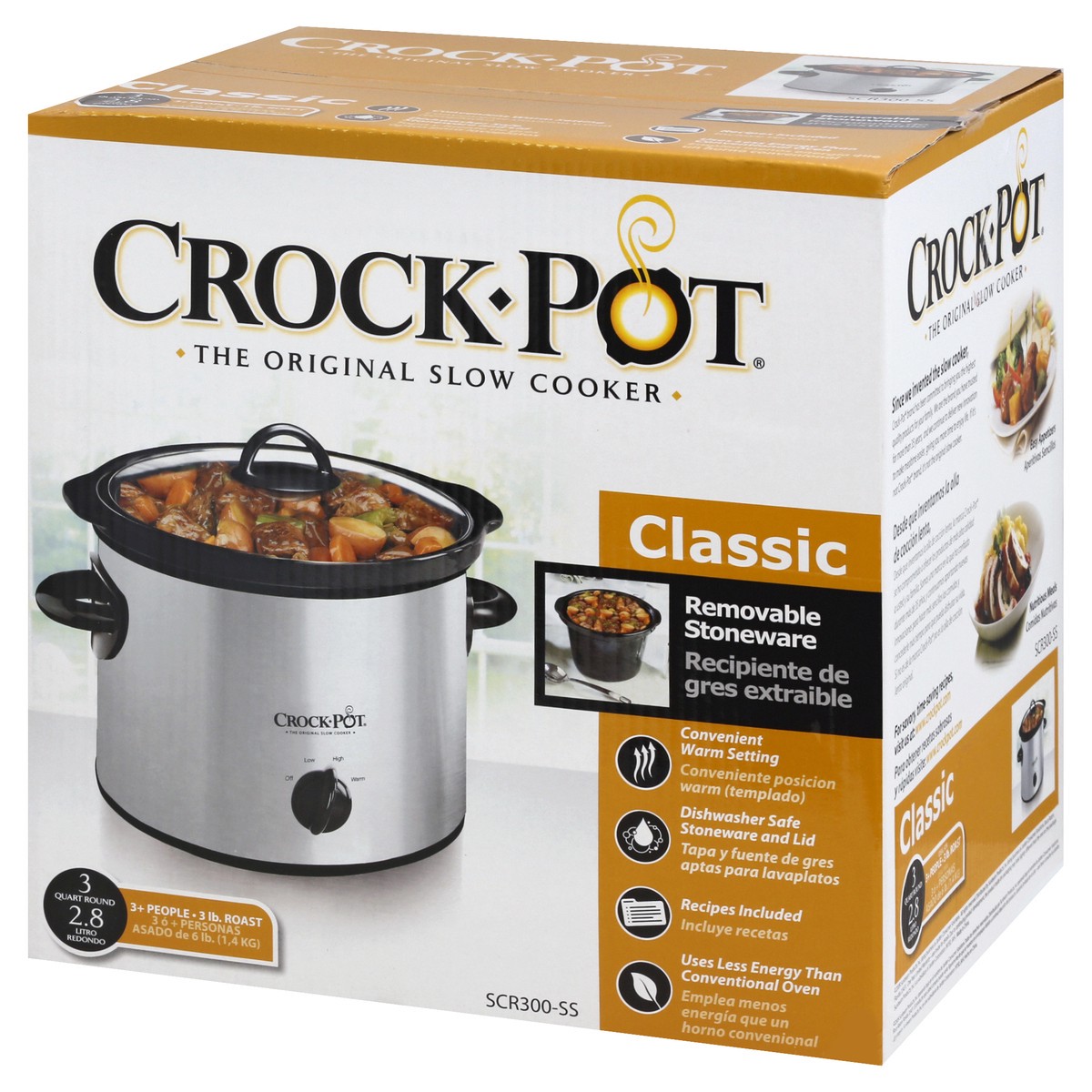 slide 2 of 10, Crock-Pot Stainless Steel Slowcooker 3Qt, 1 ct