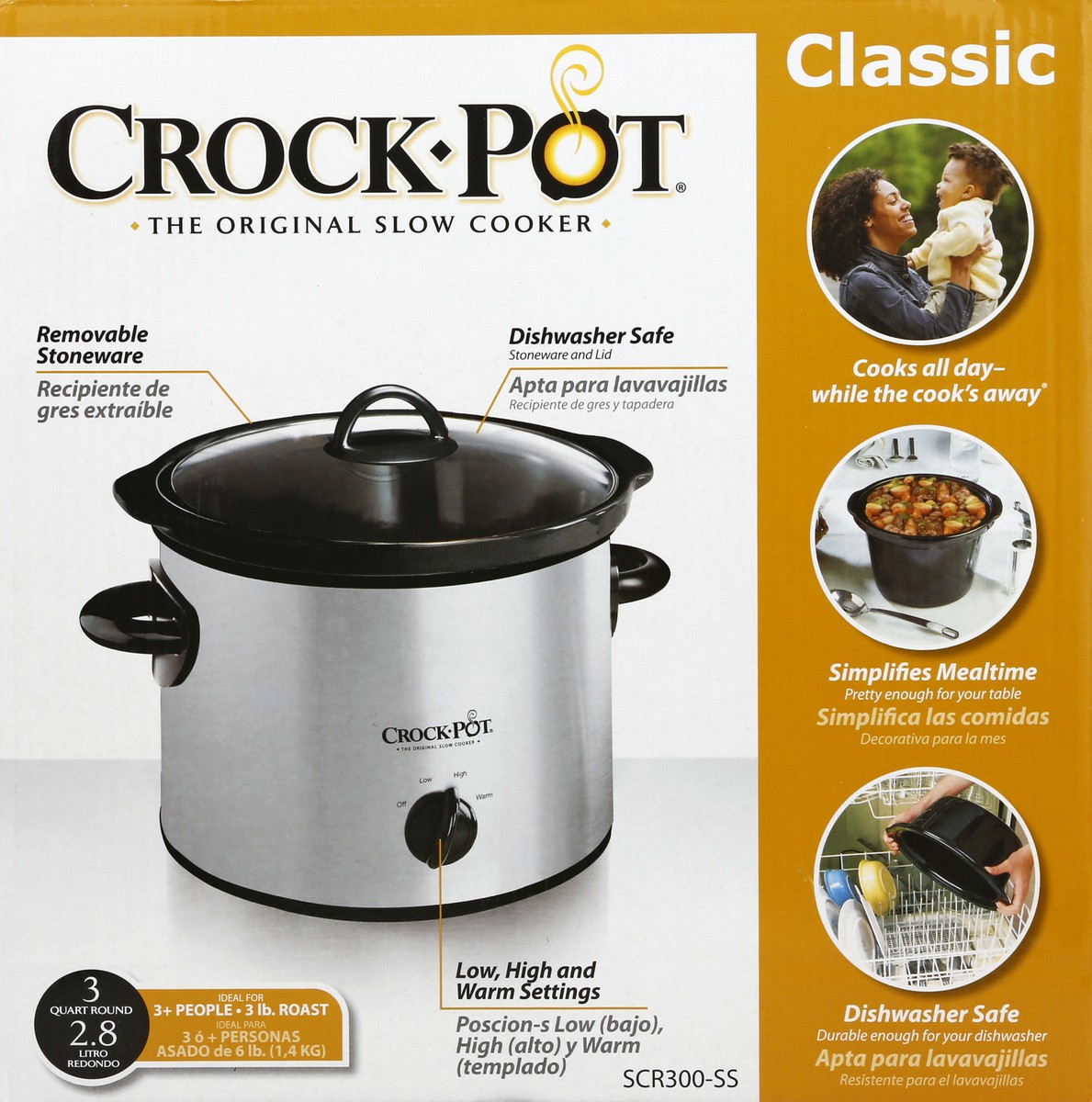 slide 5 of 10, Crock-Pot Stainless Steel Slowcooker 3Qt, 1 ct