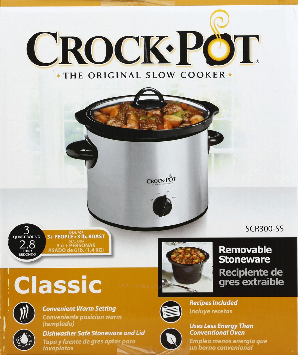 slide 9 of 10, Crock-Pot Stainless Steel Slowcooker 3Qt, 1 ct