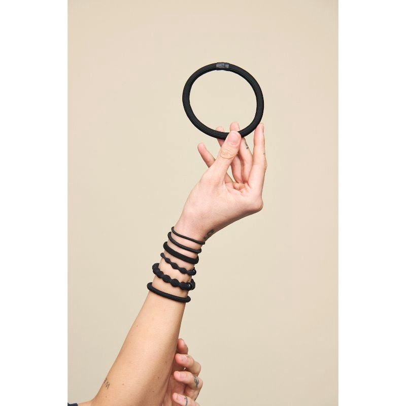 slide 4 of 4, Goody Ouchless Elastic Hair Ties - Black - 2mm - 51ct, 51 ct