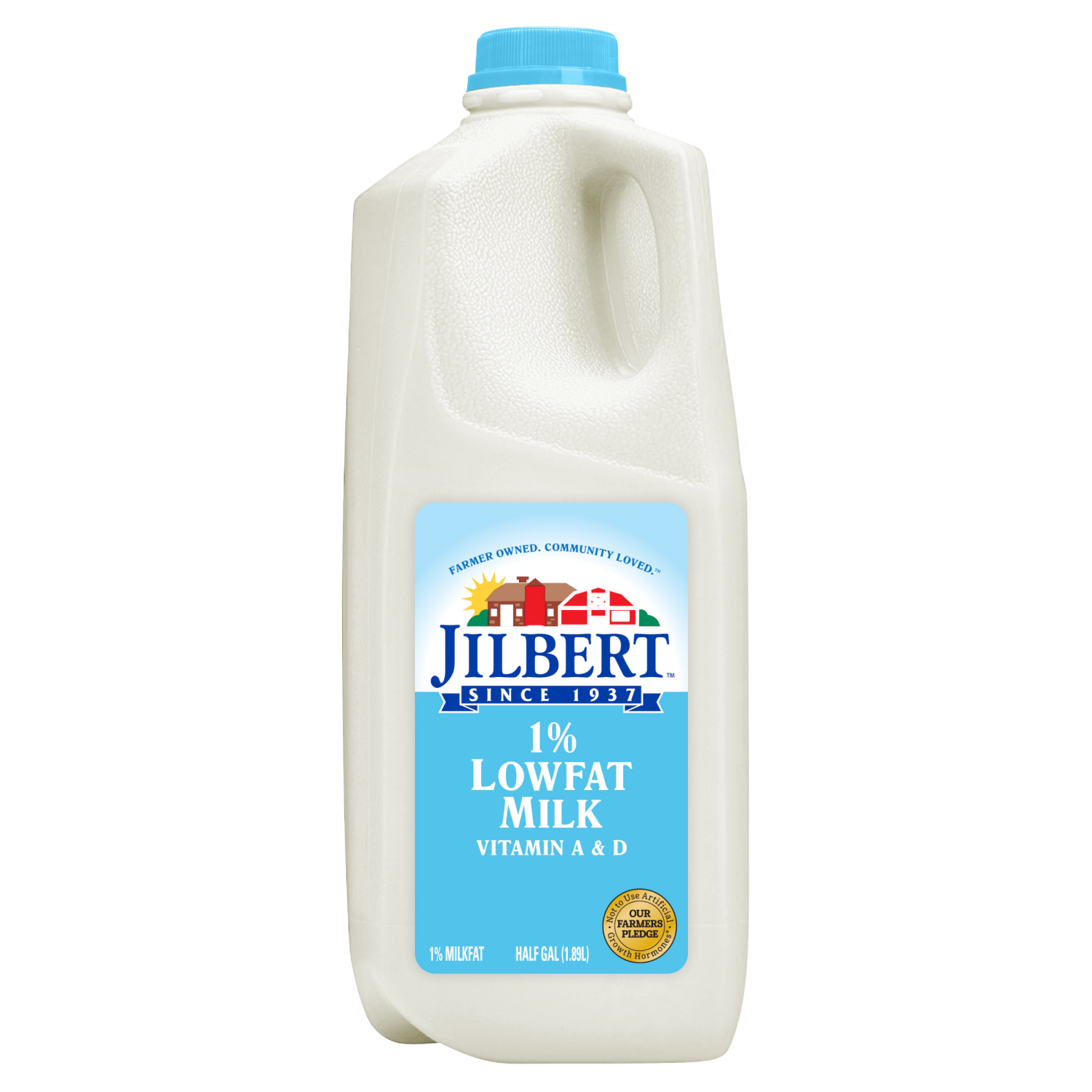 slide 1 of 1, Jilbert 1% Lowfat Milk 0.5 gl, 1/2 gal