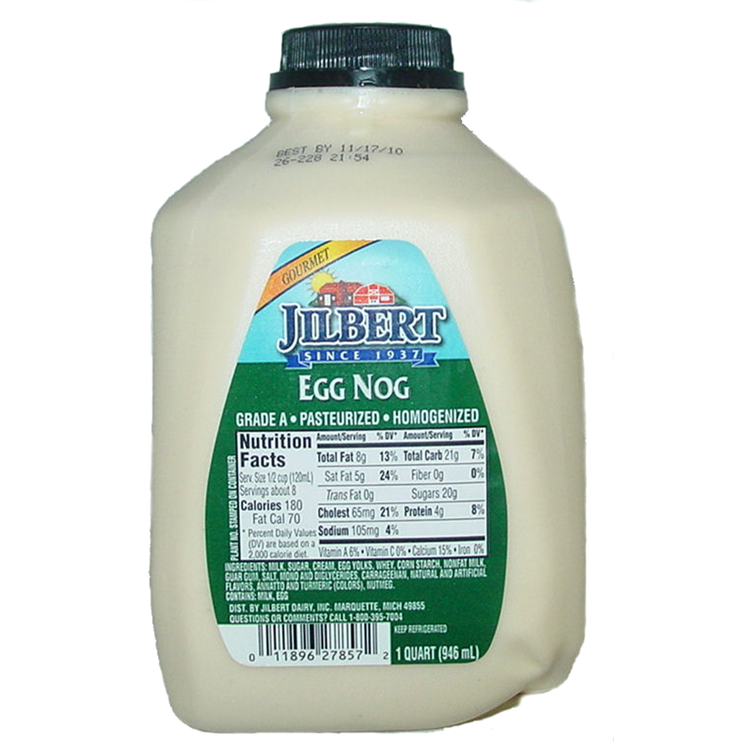 slide 1 of 1, Jilbert Egg Nog 1 qt, 1 qt