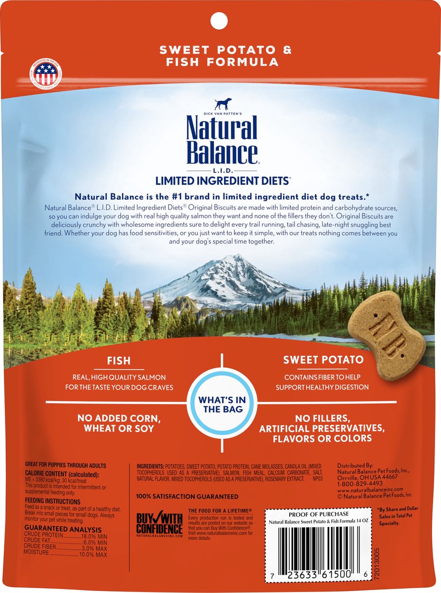 slide 2 of 8, Natural Balance L.I.T. Limited Ingredient Treats Sweet Potato & Fish Formula Dry Dog Treats, 14-Ounce, 14 oz