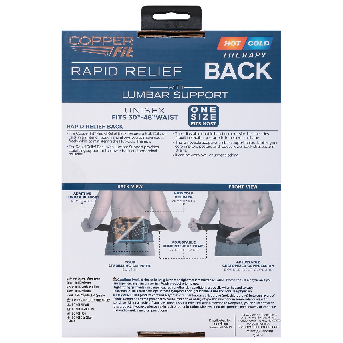 slide 13 of 13, Copper Fit Rapid Relief Back Wrap, One Size, One Size