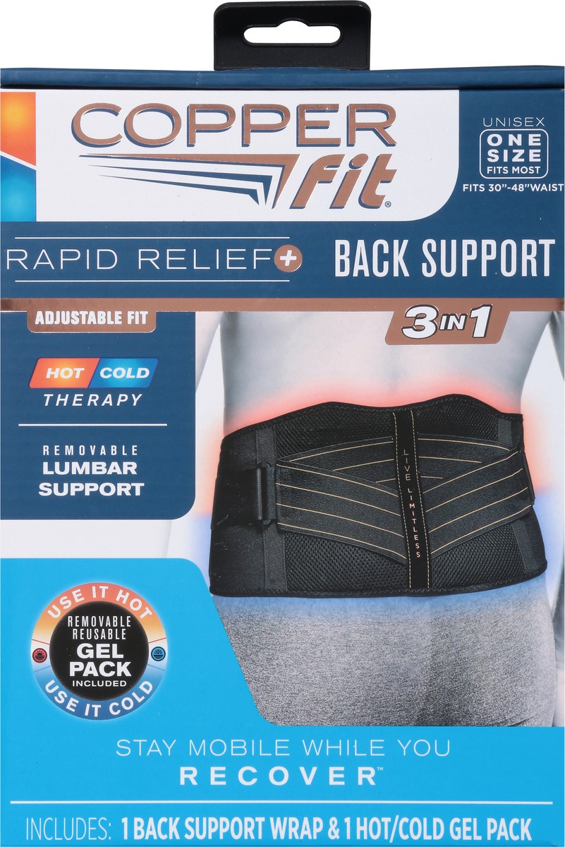 slide 5 of 13, Copper Fit Rapid Relief Back Wrap, One Size, One Size