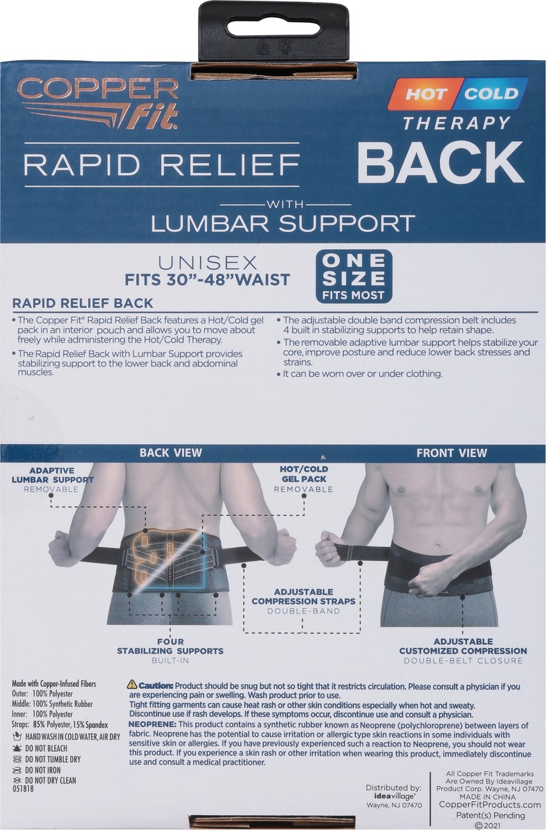 slide 9 of 13, Copper Fit Rapid Relief Back Wrap, One Size, One Size