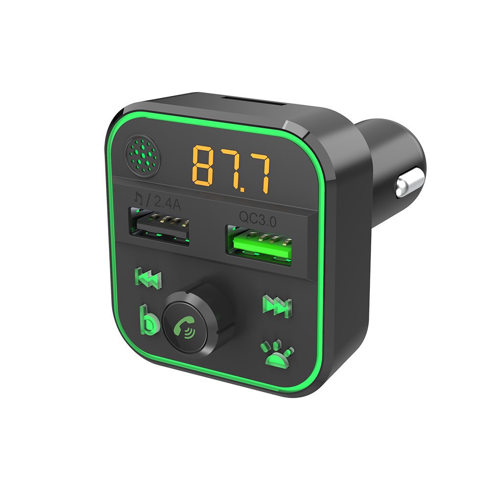 slide 1 of 1, Zgear Fm Transmitter - Black/Green, 1 ct