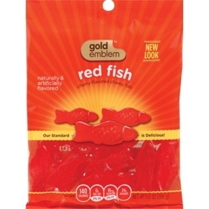 slide 1 of 1, CVS Gold Emblem Red Fish Candy Cherry, 5.5 oz