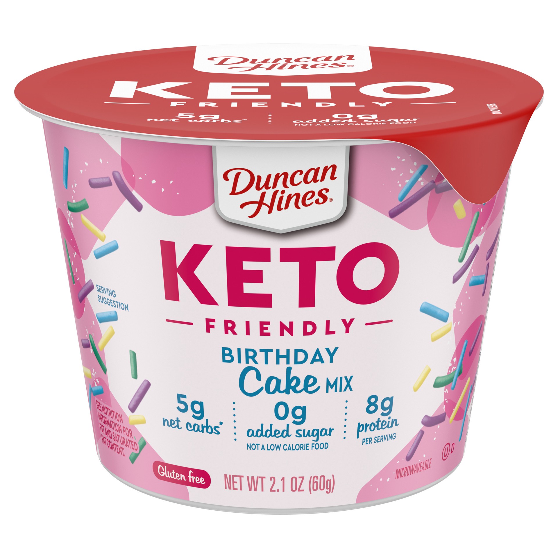 slide 1 of 5, Duncan Hines Keto Friendly Birthday Cake Mix 2.1 oz, 2.1 oz