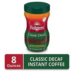 Folgers Coffee Instant Crystals Classic Decaf - 8 Oz