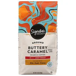 Signature Select Coffee Ground Light Roast Buttery Caramel - 12 Oz