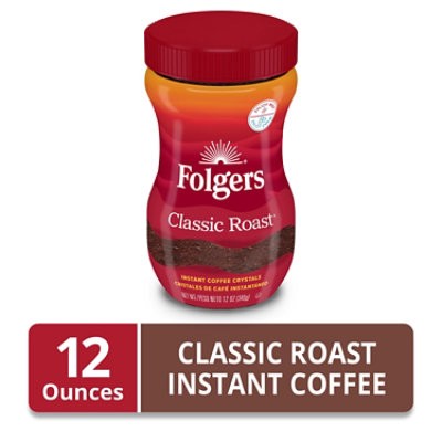 slide 1 of 1, Folgers Coffee Instant Classic Roast - 12 Oz, 12 oz