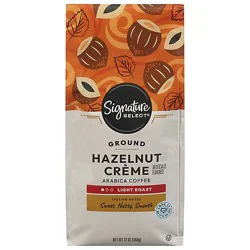 Signature Select Coffee Arabica Ground Light Roast Hazelnut Creme - 12 Oz