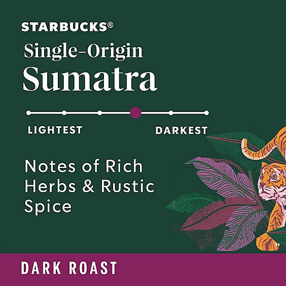 slide 1 of 1, Starbucks Sumatra 100% Arabica Dark Roast Whole Bean Coffee Bag - 12 Oz, 12 oz