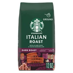 Starbucks Italian Roast 100% Arabica Dark Roast Ground Coffee Bag - 12 Oz