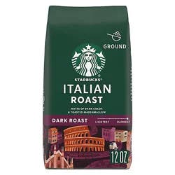 Starbucks Italian Roast 100% Arabica Dark Roast Ground Coffee Bag - 12 Oz