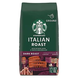Starbucks Italian Roast 100% Arabica Dark Roast Ground Coffee Bag - 12 Oz