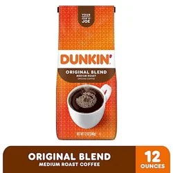 Dunkin Donuts Coffee Ground Medium Roast Original Blend - 12 Oz