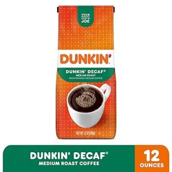 Dunkin' Decaf Medium Roast Ground Coffee - 12 Oz