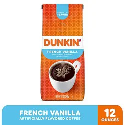 Dunkin' French Vanilla Artificially Flavored Ground Coffee - 12 Oz