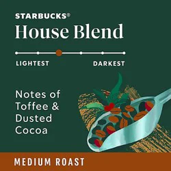 Starbucks House Blend 100% Arabica Medium Roast Ground Coffee Bag - 12 Oz