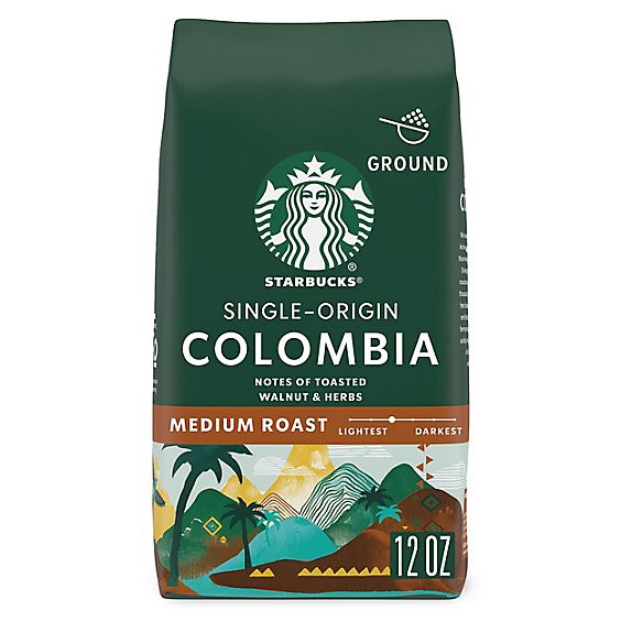 slide 1 of 13, Starbucks Colombia 100% Arabica Medium Roast Ground Coffee Bag - 12 Oz, 12 oz