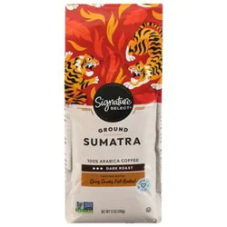 Signature Select Coffee Arabica Ground Dark Roast Sumatra - 12 Oz
