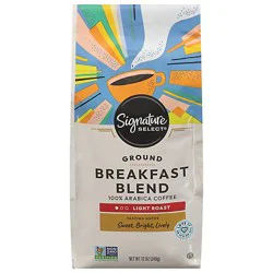 Signature Select Coffee Ground Light Roast Breakfast Blend - 12 Oz