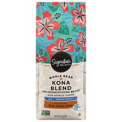 Signature Select Coffee Whole Bean Medium Roast Kona Blend - 11 Oz