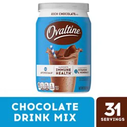 Ovaltine Rich Chocolate Drink Mix Powdered Drink Mix For Hot And Cold Milk Canister - 12 Oz