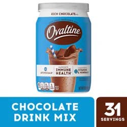Ovaltine Rich Chocolate Drink Mix Powdered Drink Mix For Hot And Cold Milk Canister - 12 Oz