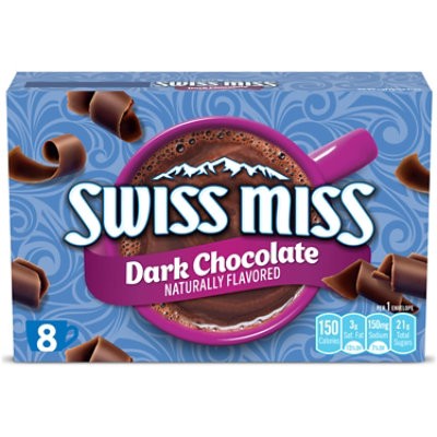 slide 1 of 3, Swiss Miss Dark Chocolate Flavored Hot Cocoa Mix - 8-1.25 Oz, 8 ct; 1.25o