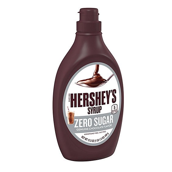 slide 1 of 1, Hershey's Zero Sugar Chocolate Syrup In Bottle - 17.5 Oz, 17.5 oz