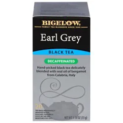 Bigelow Black Tea Bags Earl Grey Decaffeinated 20 Count - 1.18 Oz