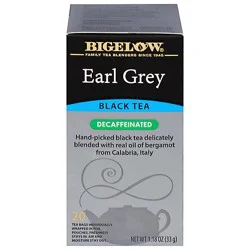 Bigelow Black Tea Bags Earl Grey Decaffeinated 20 Count - 1.18 Oz