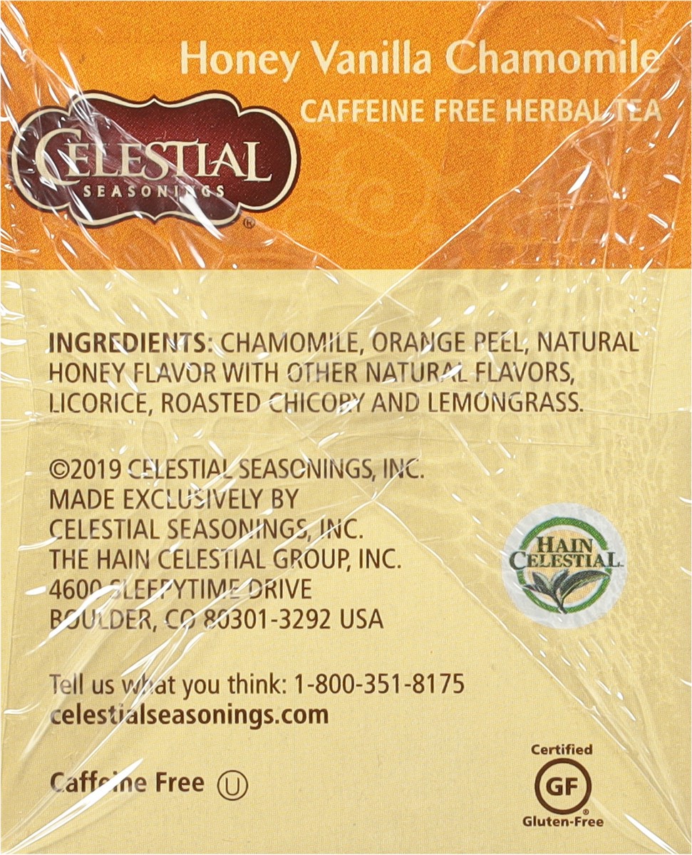 slide 2 of 11, Celestial Seasonings Herbal Tea Bags Caffeine Free Honey Vanilla Chamomile 20 Count - 1.7 Oz, 20 ct