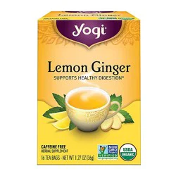 Yogi Herbal Supplement Tea Lemon Ginger 16 Count - 1.27 Oz