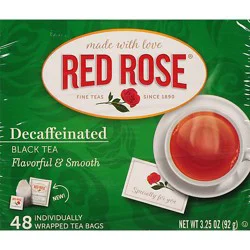 Red Rose Black Tea Fruit Flavored Decaffeinated - 48 Count