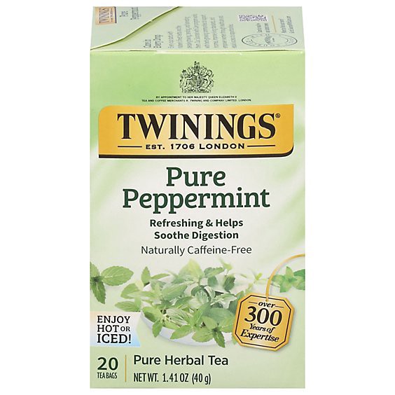 slide 1 of 1, Twinings Of London Herbal Tea Caffeine Free Pure Peppermint - 20 Count, 20 ct