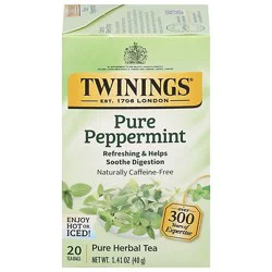 Twinings Of London Herbal Tea Caffeine Free Pure Peppermint - 20 Count