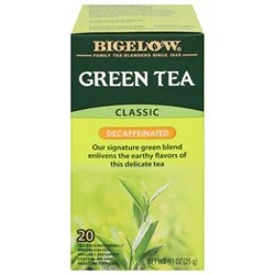 Bigelow Green Tea Bags Classic Decaffeinated 20 Count - 0.91 Oz