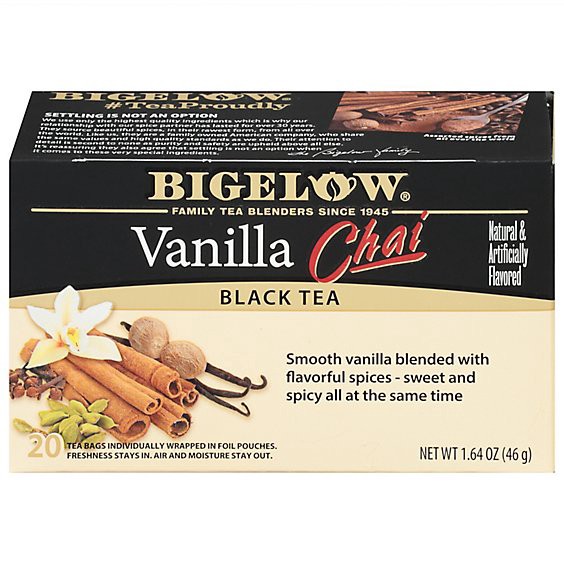 slide 1 of 11, Bigelow Black Tea Bags Vanilla Chai 20 Count - 1.64 Oz, 20 ct
