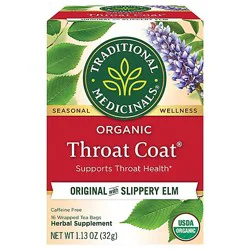 Traditional Medicinals Organic Throat Coat Herbal Tea Bags - 16 Count