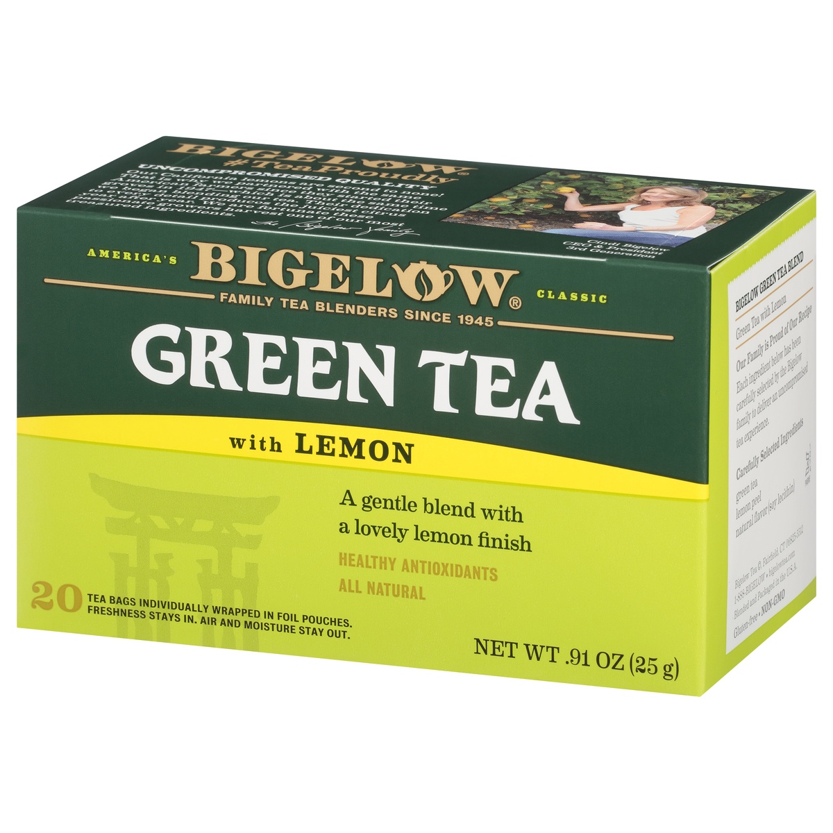 slide 3 of 9, Bigelow Green Tea With Lemon, 0.91 oz