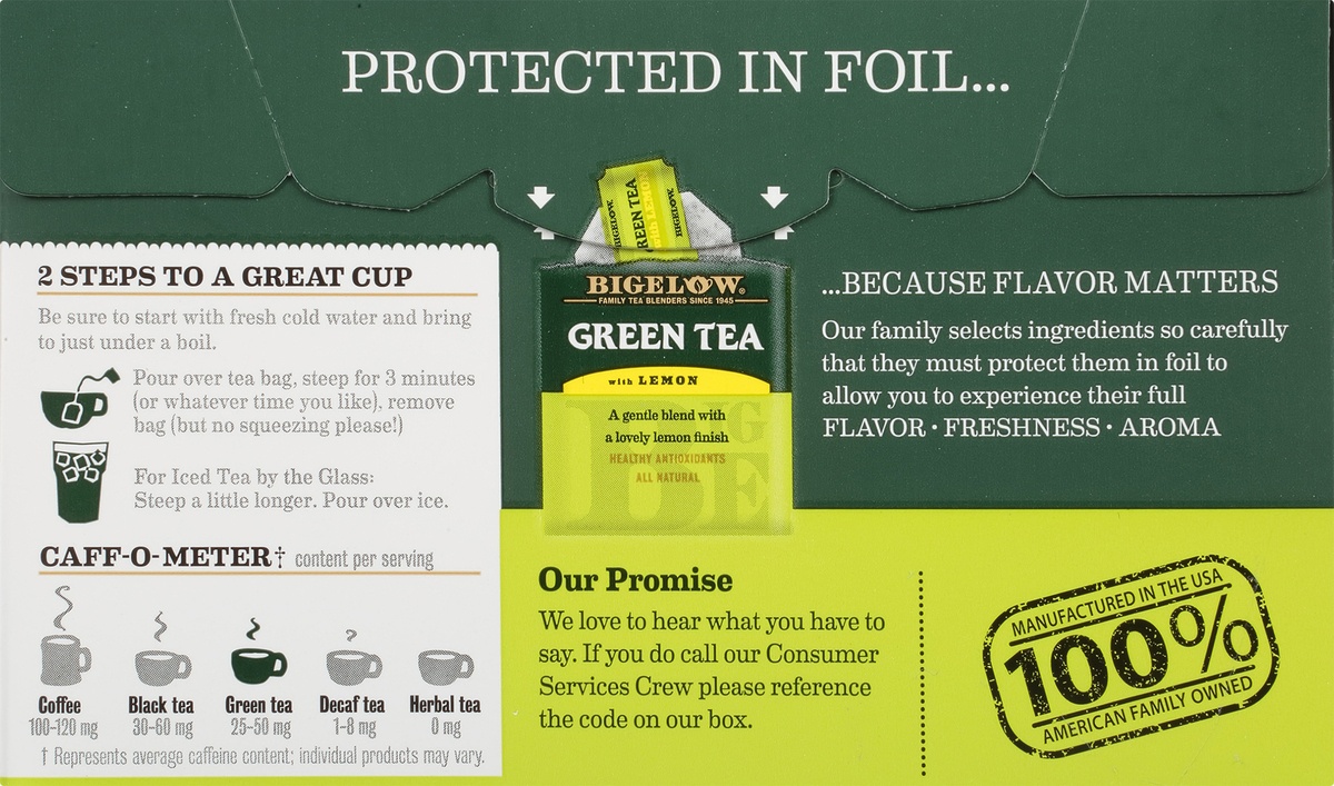 slide 9 of 9, Bigelow Green Tea With Lemon, 0.91 oz